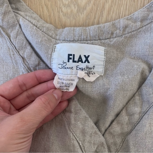 Flax Linen Lagenlook Button Front Jacket - Picture 2 of 5